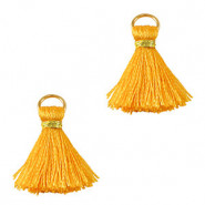 Mini Kwastje 2cm - Gold-calypso orange